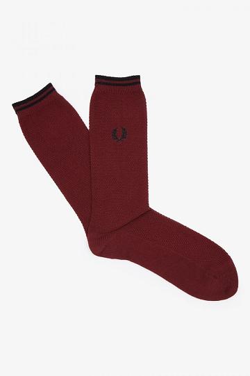 Red Fred Perry Tipped Women's Socks | PH 1869ZUTG